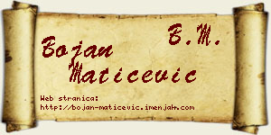 Bojan Matićević vizit kartica